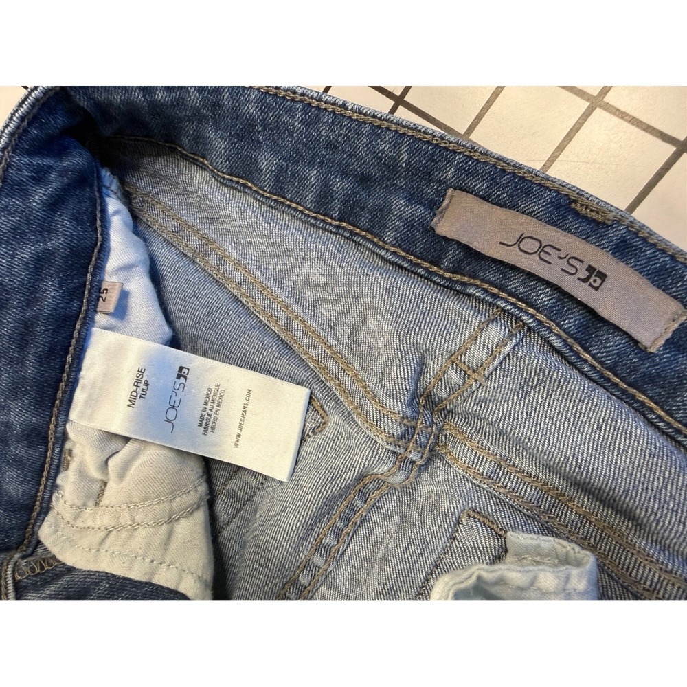 Joes Jeans Mid-Rise Tulip Flare Blue Denim Jeans Size 25 Medium Wash - Picture 5 of 5